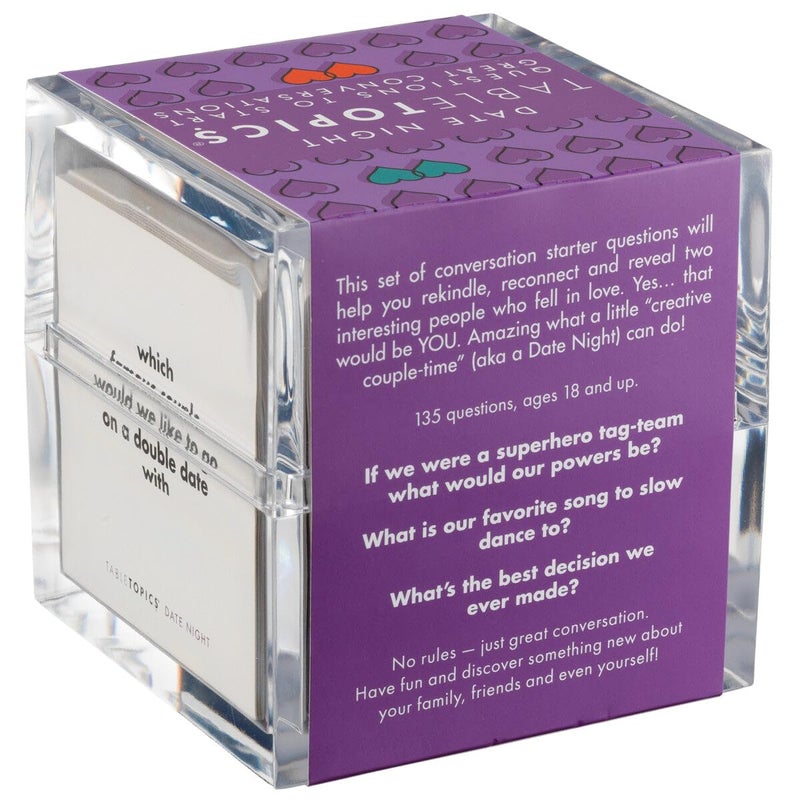 TableTopics Date Night Question Card Game â€“ 135 Conversation Starter Cards for Romantic Evenings, Quality Time Together with No Distractions, Gift for Couples' Anniversaries - Image 5